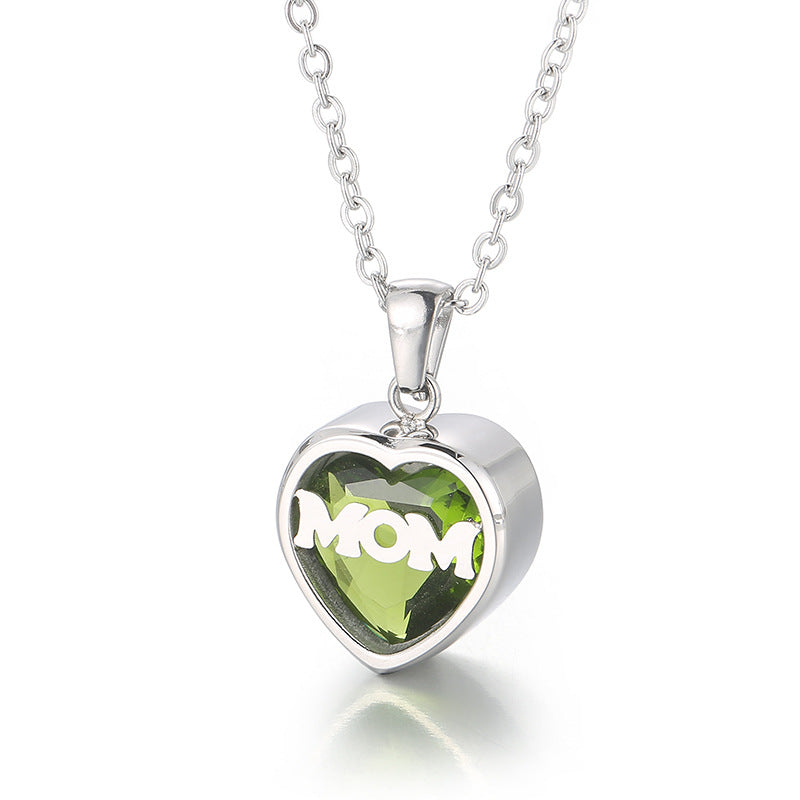 Wholesale new mother's day gift stainless steel heart-shaped necklace